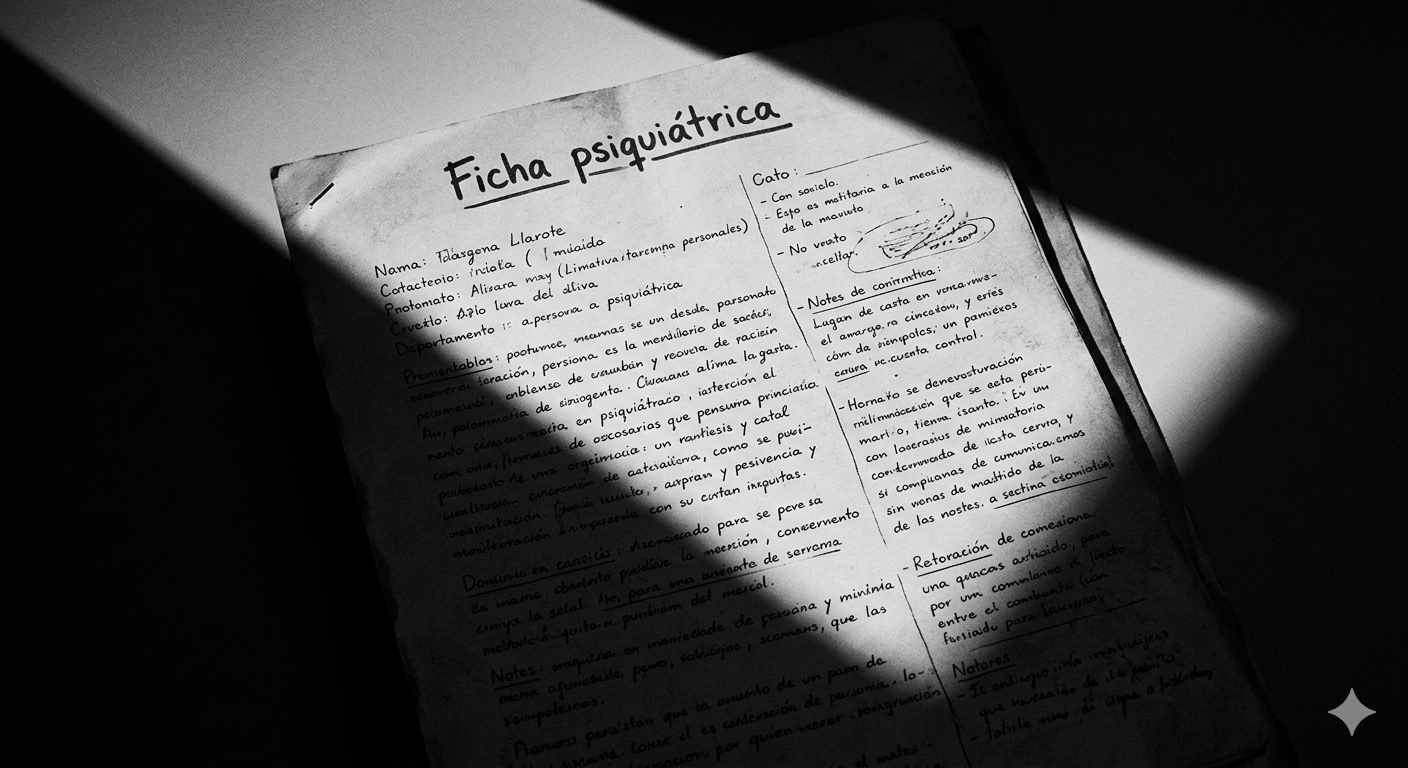 Mi primera ficha psiquiátrica
